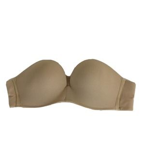 Dotvol Pushup Bra 34A Nude Strapless with Silicone Gripping Material NWOT